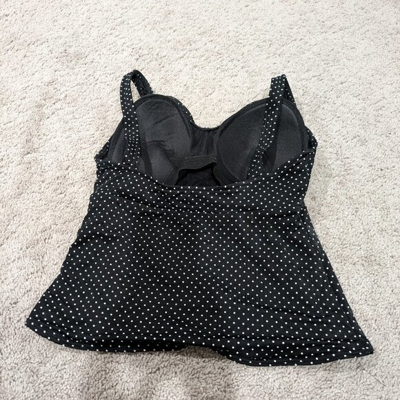 Miraclesuit Black with White Polkadots Tankini Size 12D - Picture 3 of 6